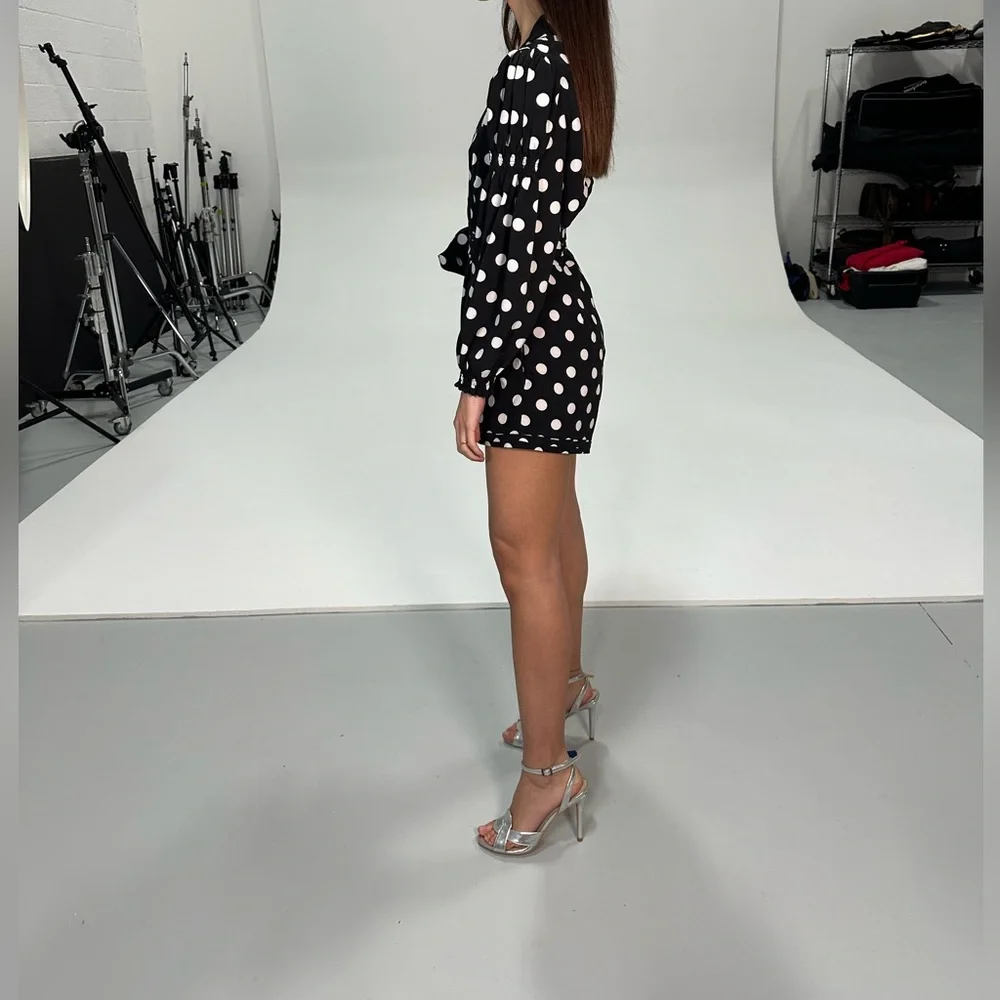 Black and White Polka Dot romper - Picture 2 of 8